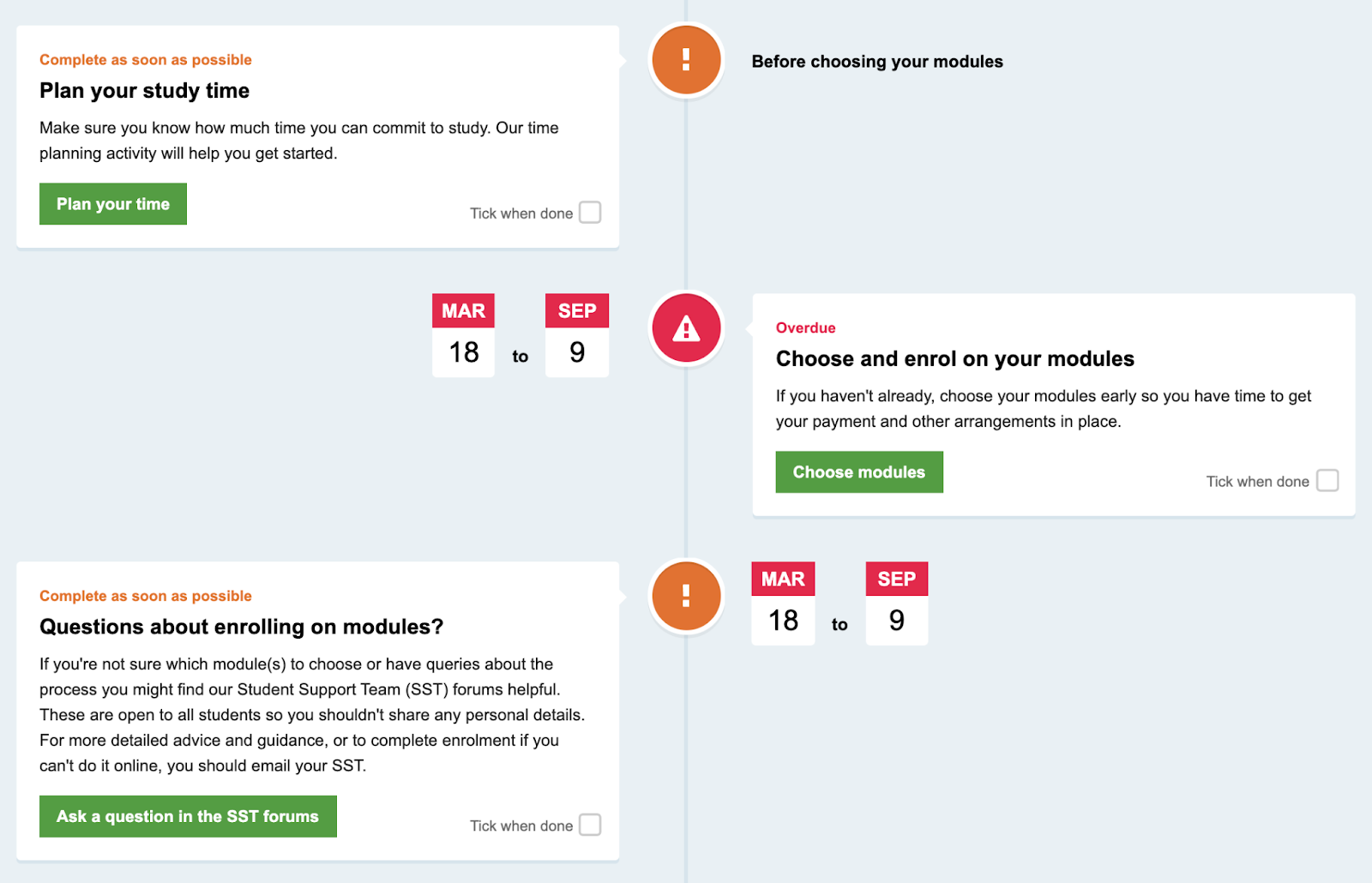 A screenshot of a Help Centre Countdown to Study page